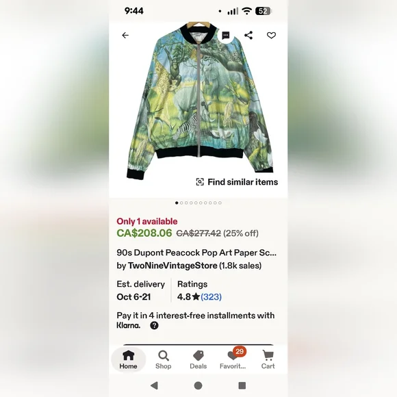 VINTAGE RARE Colorful Animal Print Bomber Jacket Size Large - Picture 13 of 13